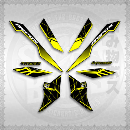 STICKER DECALS for AEROX V3 ALPHA TURBO INDO-MALAYSIAN (AV3MAMABO) By STICKABOSS (SOFIE LAMINATED WATERPROOF)