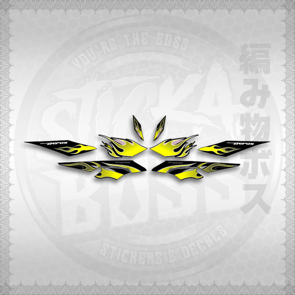 STICKER DECALS for AEROX V3 ALPHA TURBO (AV3LEFMO) By STICKABOSS (SOFIE LAMINATED WATERPROOF)