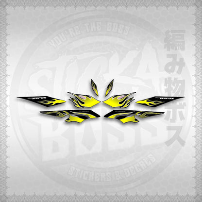 STICKER DECALS for AEROX V3 ALPHA TURBO (AV3LEFMO) By STICKABOSS (SOFIE LAMINATED WATERPROOF)