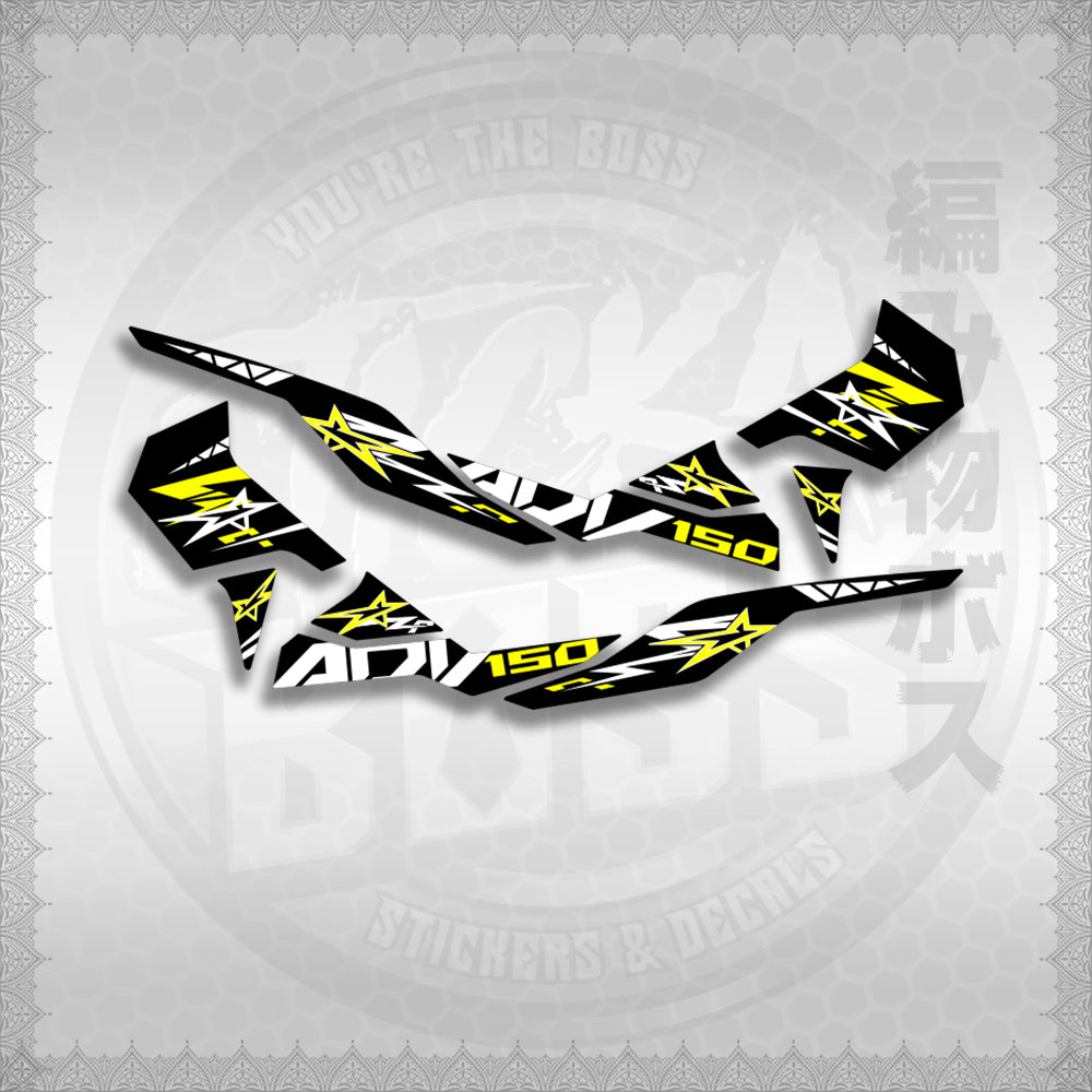 STICKER DECALS for ADV 150 (A150ALxOMIN) By STICKABOSS (SOFIE LAMINATED WATERPROOF)