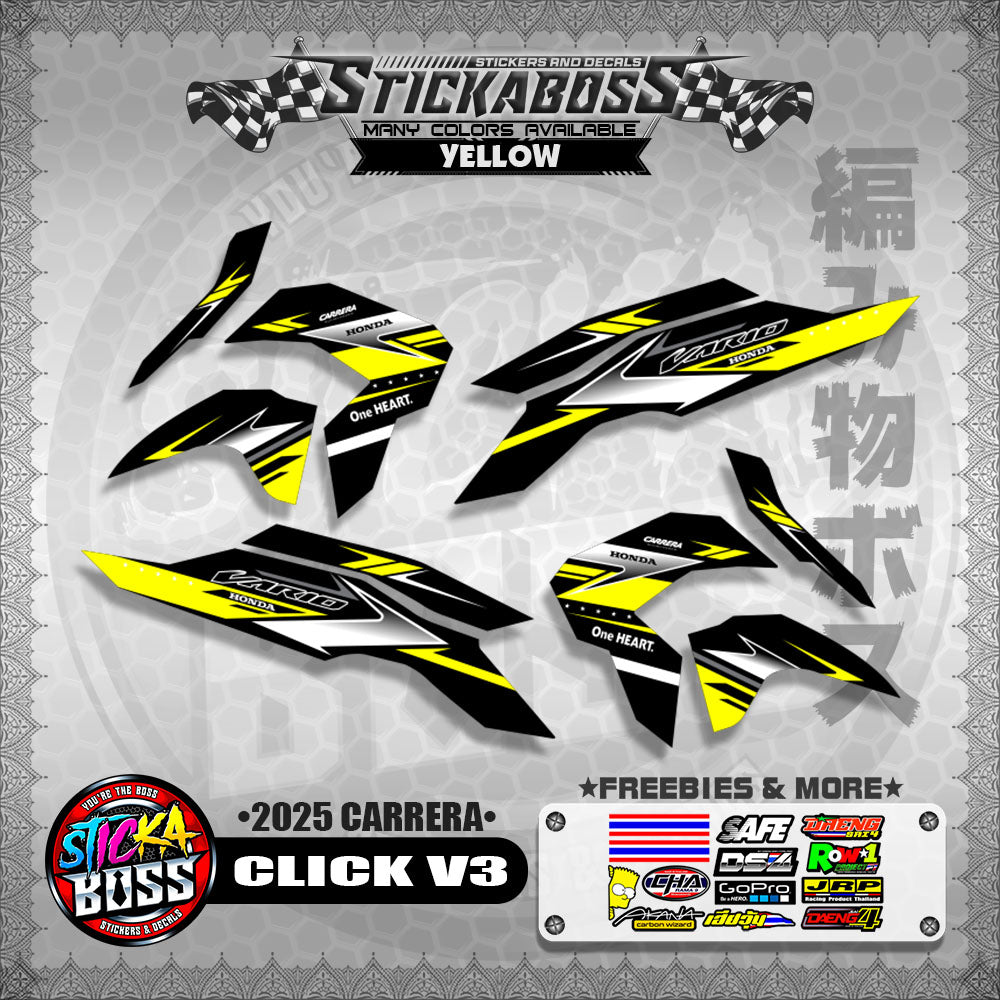 CLICK V3 STICKER DECALS ( 2025 CARRERA )【WITH FREEBIES】