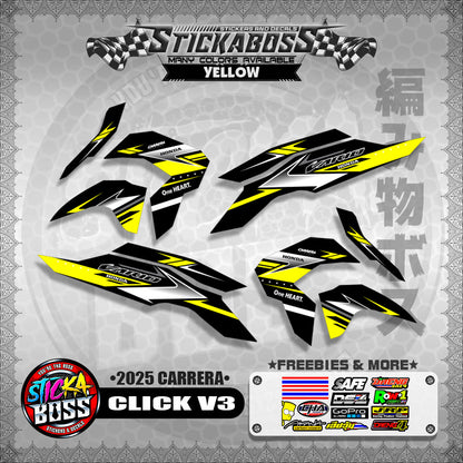 CLICK V3 STICKER DECALS ( 2025 CARRERA )【WITH FREEBIES】