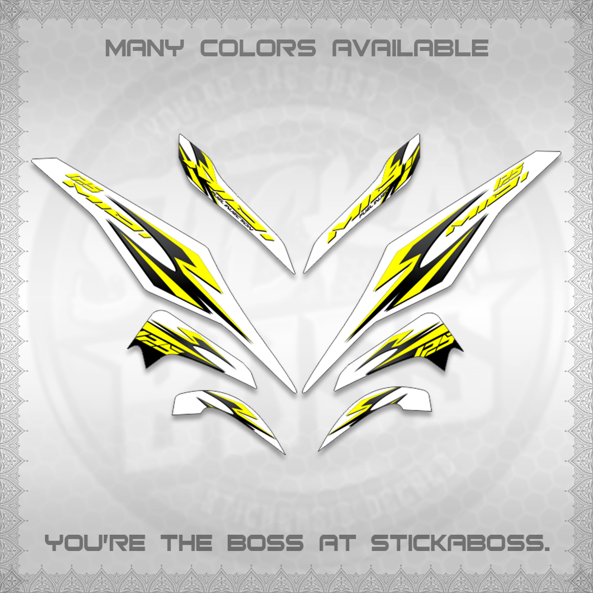 MIO I 125 M3 INDO-MALAY FOR WHITE (SHARP CODE AM3) STICKER DECALS By STICKABOSS (Copy)