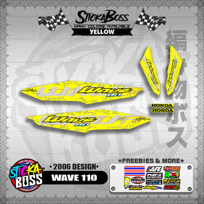 WAVE 110 DECALS ( 2006 DESIGN )【WITH FREEBIES】