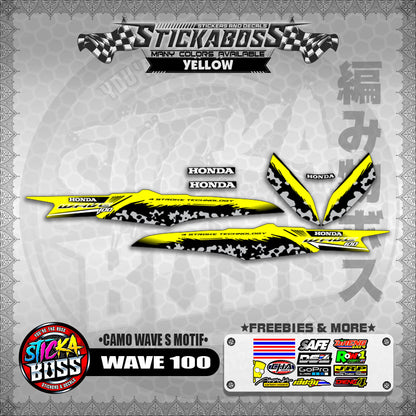 WAVE 100 THAILAND STICKER DECALS ( CAMO WAVE S MOTIF )【WITH FREEBIES】