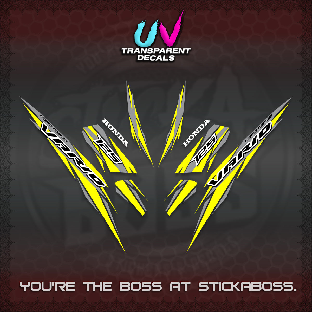 CLICK 125 V3 INDO UV TRANSPARENT DECALS (2024 SV 22-A1 STYLE) STICKER KITS By STICKABOSS