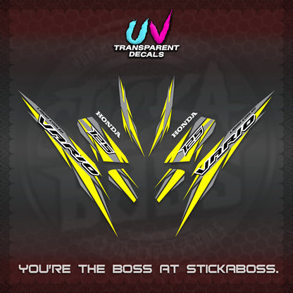 CLICK 125 V3 INDO UV TRANSPARENT DECALS (2024 SV 22-A1 STYLE) STICKER KITS By STICKABOSS