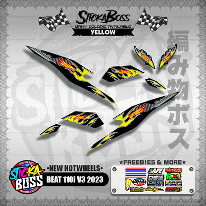 BEAT 110i V3 2023 DECALS ( NEW HOTWHEELS )【WITH FREEBIES】