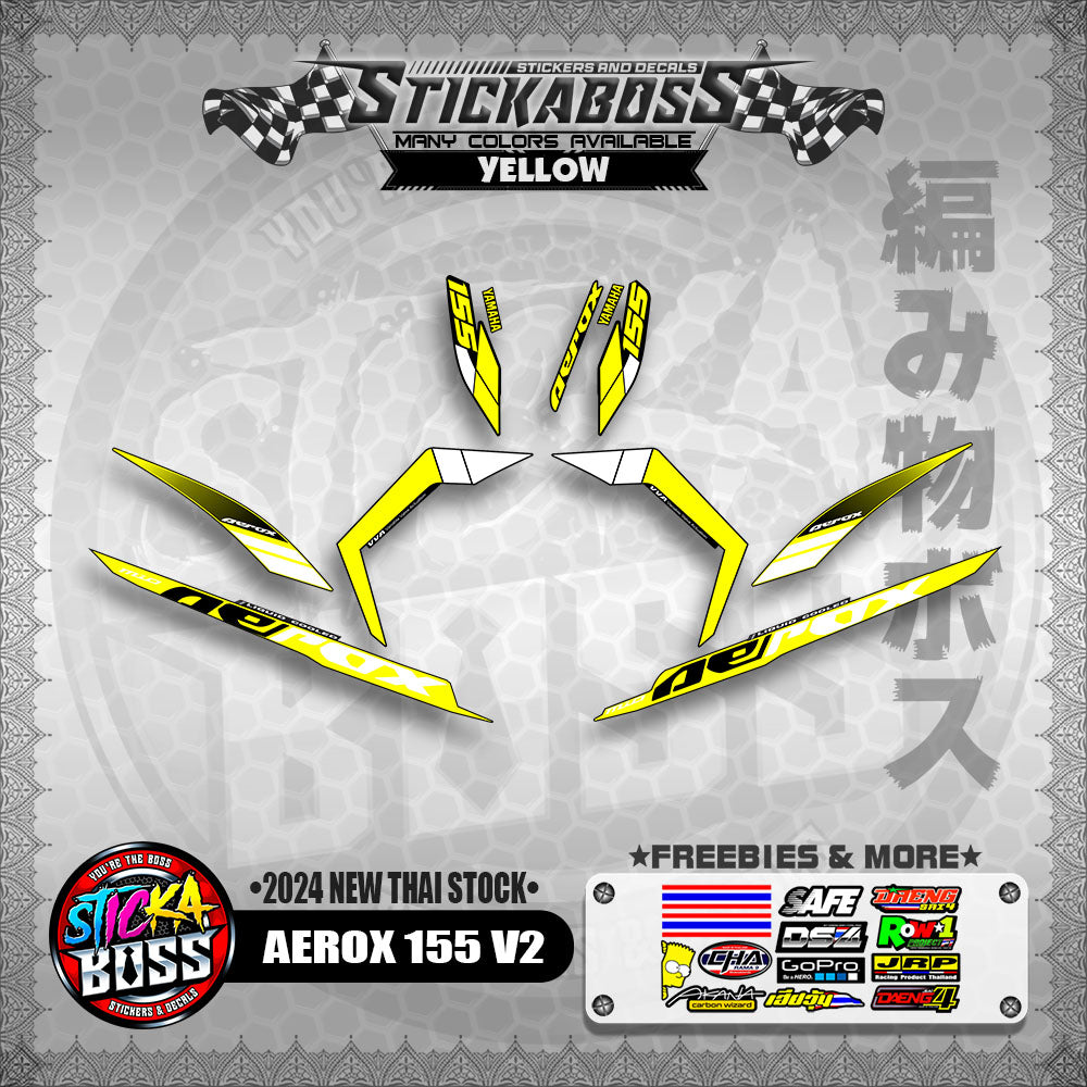 AEROX 155 V2 STICKER DECALS ( 2024 NEW THAI STOCK )【WITH FREEBIES】