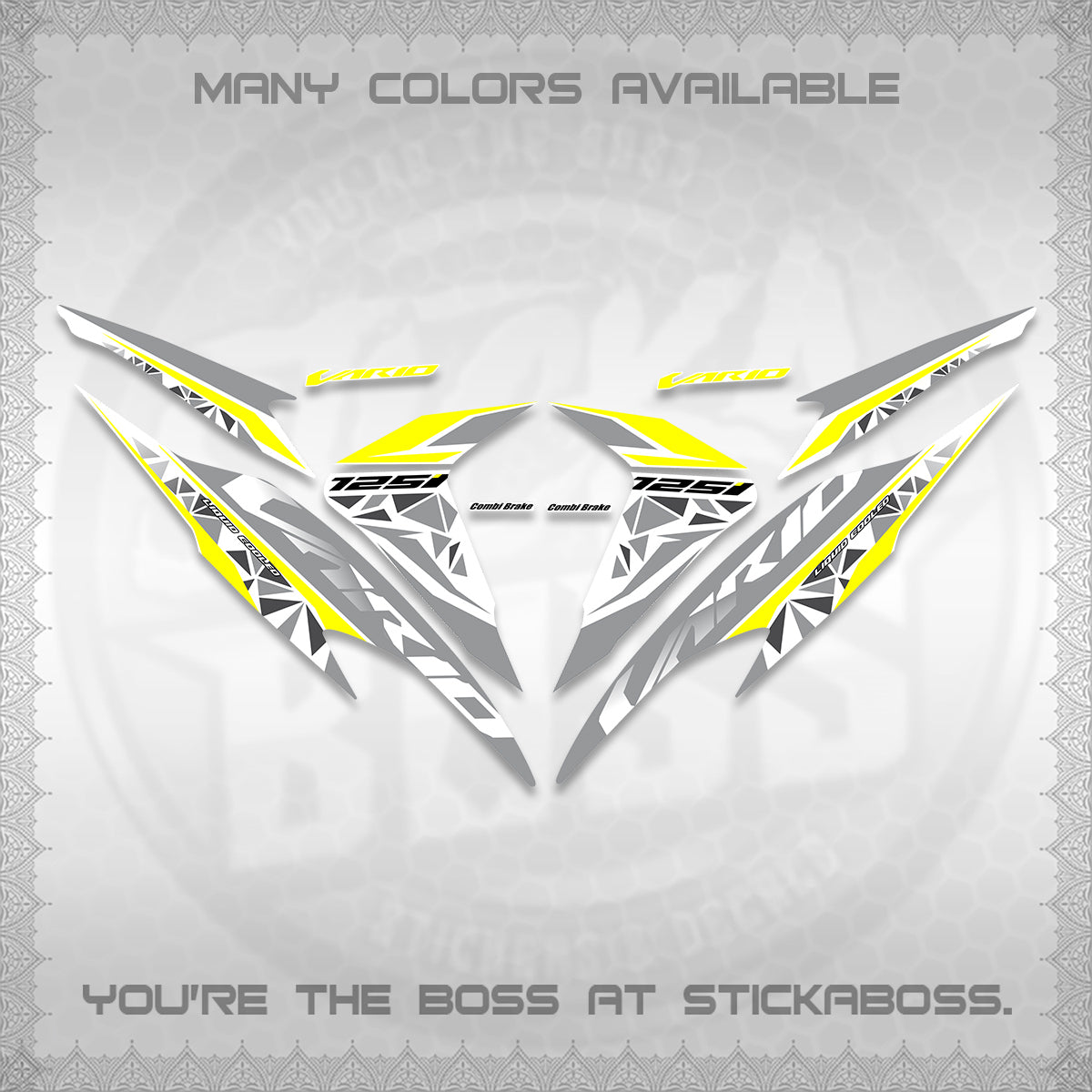 CLICK 125 V2 VARIO FOR WHITE DECALS (2018–2022 STYLE DESIGN) STICKER DECALS BY STICKABOSS