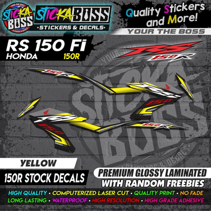 RS 150 FI Decals (R150 Stock Decals)【PREMIUM GLOSSY LAMINATED】