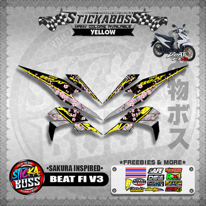 BEAT V3 STICKER DECALS ( SAKURA INSPIRED )【WITH FREEBIES】