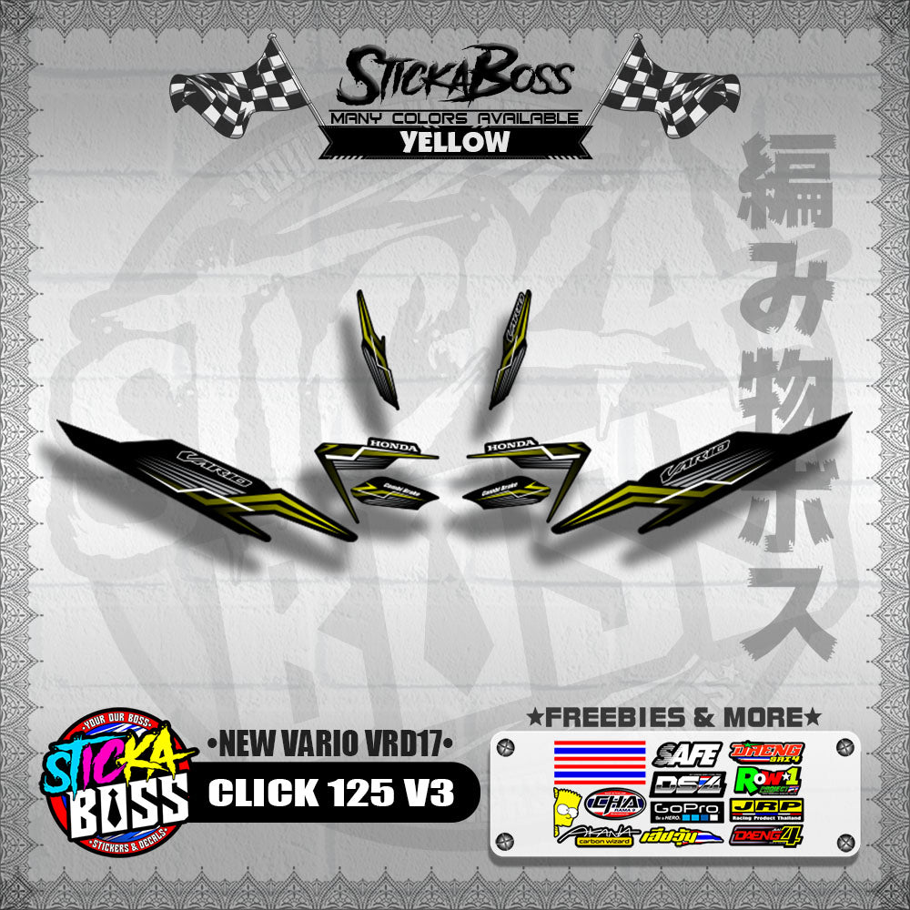 CLICK 125 V3 DECALS ( NEW VARIO VRD17 ) [PREMIUM GLOSSY LAMINATED ]【WITH FREEBIES】