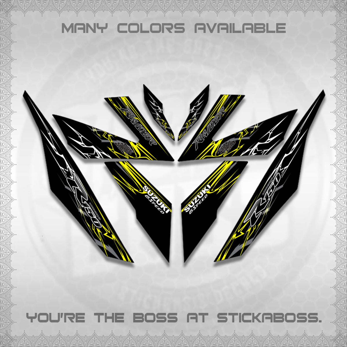 RAIDER 150 Fi DECALS (2026 CUSTOM LIGHTNING)STICKER DECALS By STICKABOSS
