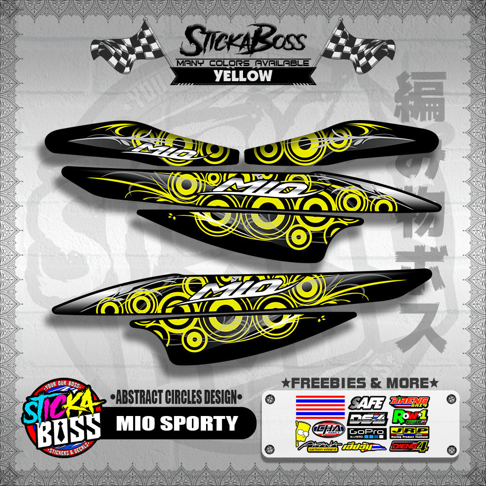 MIO SPORTY DECALS ( ABSTRACT CIRCLES DESIGN )【WITH FREEBIES】