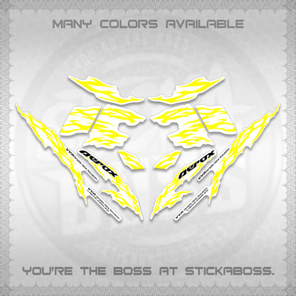 AEROX 155 V2 FOR WHITE DECALS (2026 TRIBAL LIGHTNING DESIGN) STICKER KITS BY STICKABOSS