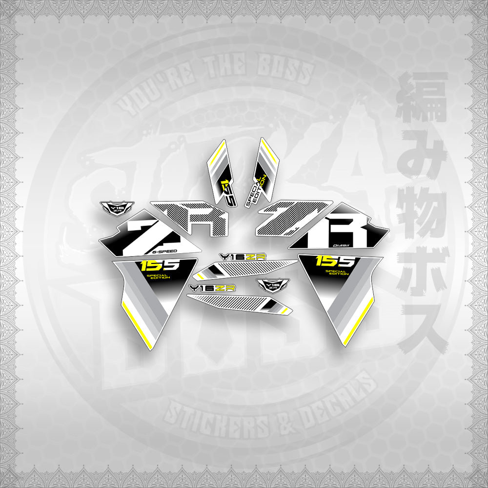 STICKER DECALS for SNIPER 155 (S155Y1SIPHFOWH) By STICKABOSS (SOFIE LAMINATED WATERPROOF)