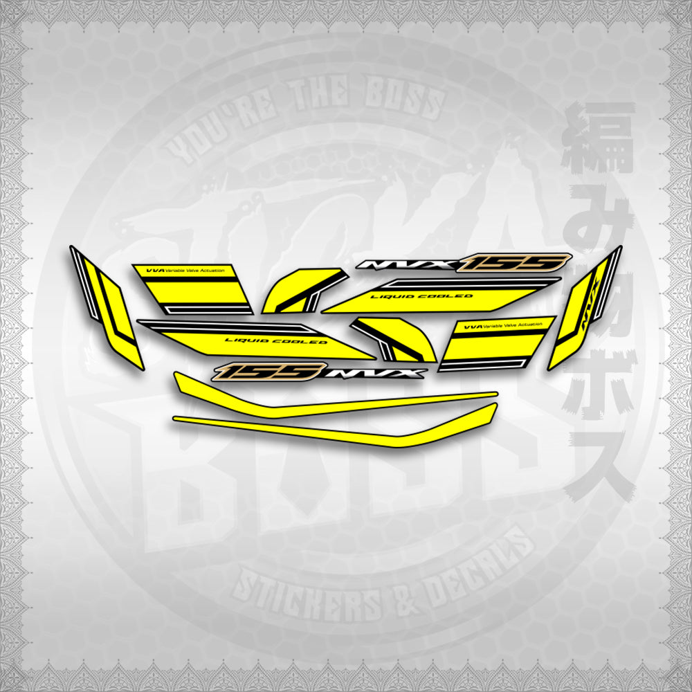 STICKER DECALS for AEROX 155 V2 MALAYSIAN (AV2NVSLCO) By STICKABOSS (SOFIE LAMINATED WATERPROOF)