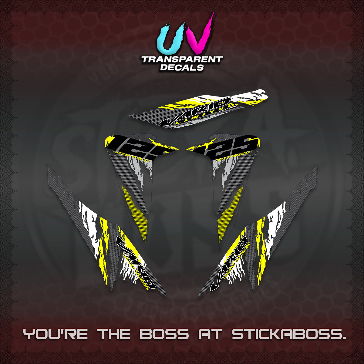 CLICK 125 V2 VARIO UV TRANSPARENT DECALS (2022 SPLASH SPECIAL) STICKER KITS BY STICKABOSS