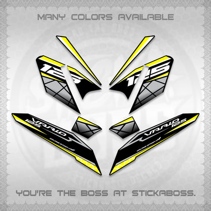 CLICK 125 V4 VARIO DECALS (2026 MODERN STRIPE DESIGN) STICKER KITS BY STICKABOSS