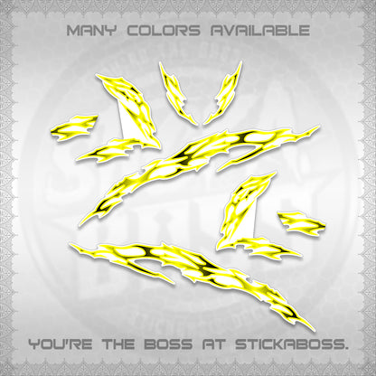 CLICK 125 V3 FOR WHITE DECALS (2026 TRIBAL LIGHTNING DESIGN) STICKER KITS BY STICKABOSS