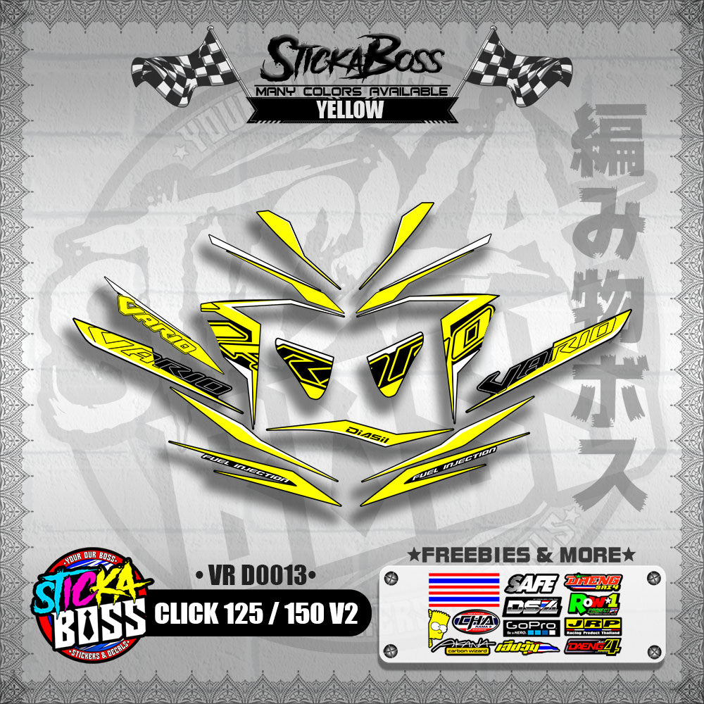 CLICK 125 / 150 V2 DECALS ( VR D0013 )【WITH FREEBIES】
