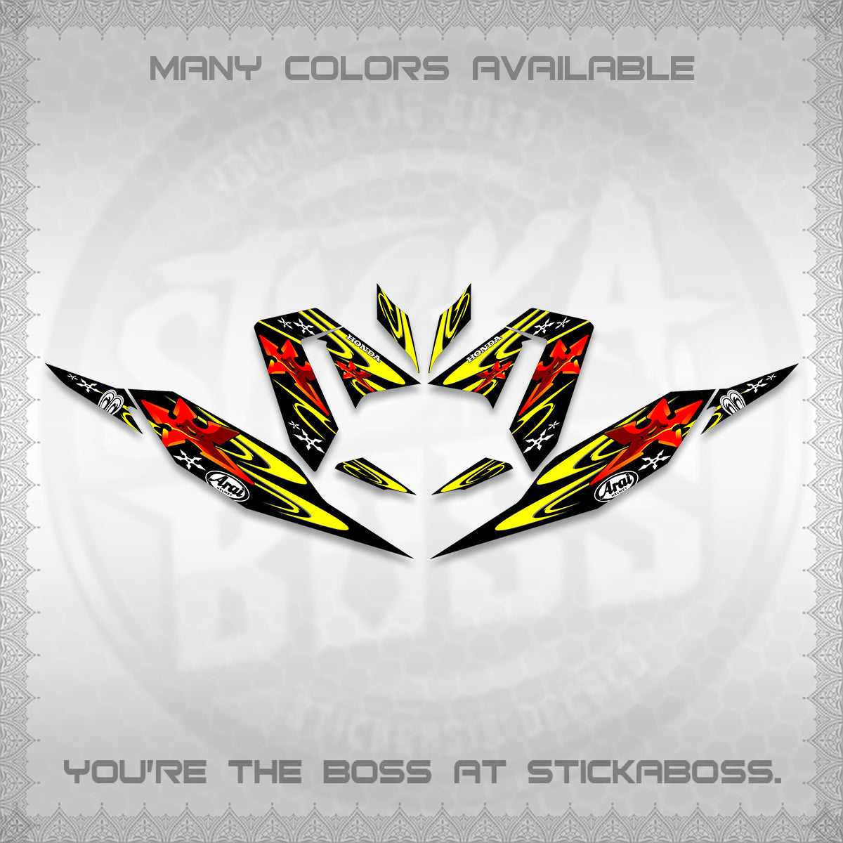 CLICK 125 V4 DECALS (2026 ARAI STAR RACING DESIGN) STICKER DECALS By STICKABOSS