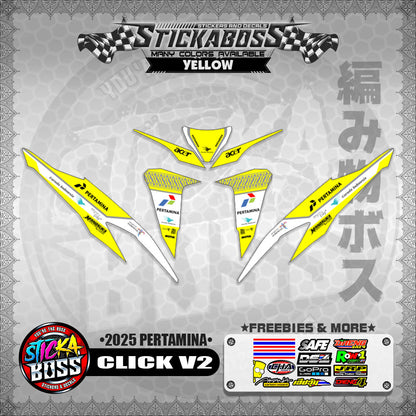 CLICK V2 STICKER DECALS ( 2025 PERTAMINA )【WITH FREEBIES】