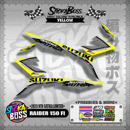 RAIDER 150 FI DECALS ( 2023 NTN SATRIA LIMITED )【WITH FREEBIES】