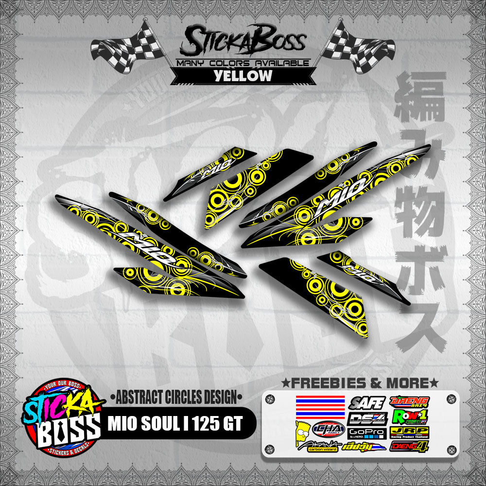 MIO SOUL I 125 GT DECALS ( ABSTRACT CIRCLES DESIGN )【WITH FREEBIES】