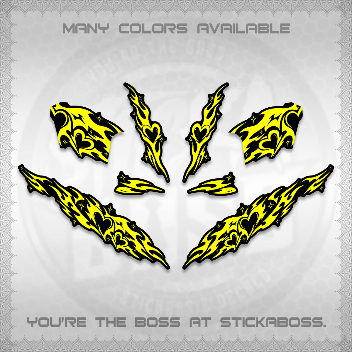 CLICK 125 V2 DECALS (2026 STRIPING HEART DESIGN) STICKER KITS BY STICKABOSS