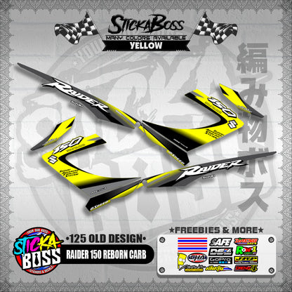 RAIDER 150 REBORN CARB DECALS ( 125 OLD DESIGN )【WITH FREEBIES】