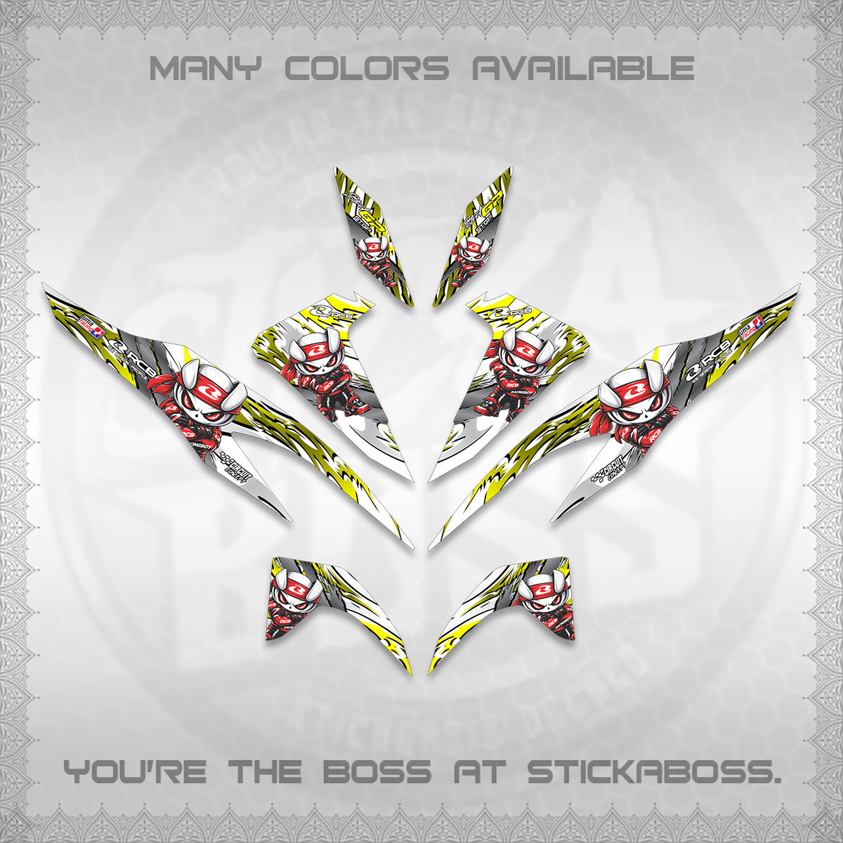 CLICK 125 V2 FOR WHITE DECALS (2026 NEW RCB 2.0 DESIGN) STICKER KITS BY STICKABOSS