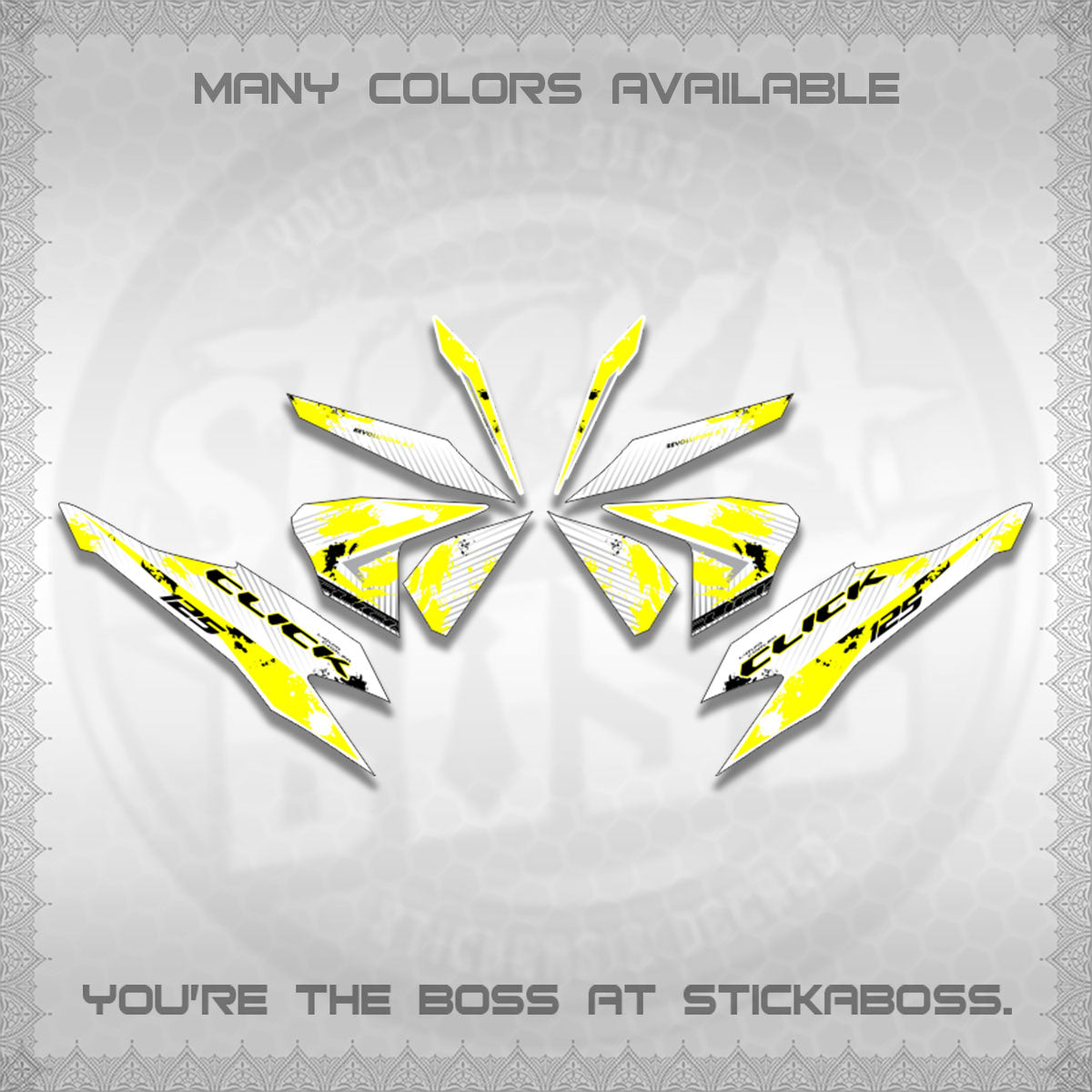 CLICK V2 MALAY FOR WHITE DECALS (HITAM STRIPING 03 MOTIF)STICKER DECALS By STICKABOSS
