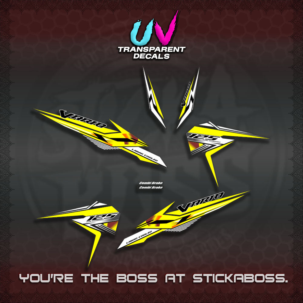 【PREMIUM UV PRINT】TRANSPARENT CLICK 125 V3 VARIO DECALS (2026 KING 001 DESIGN)By STICKABOSS