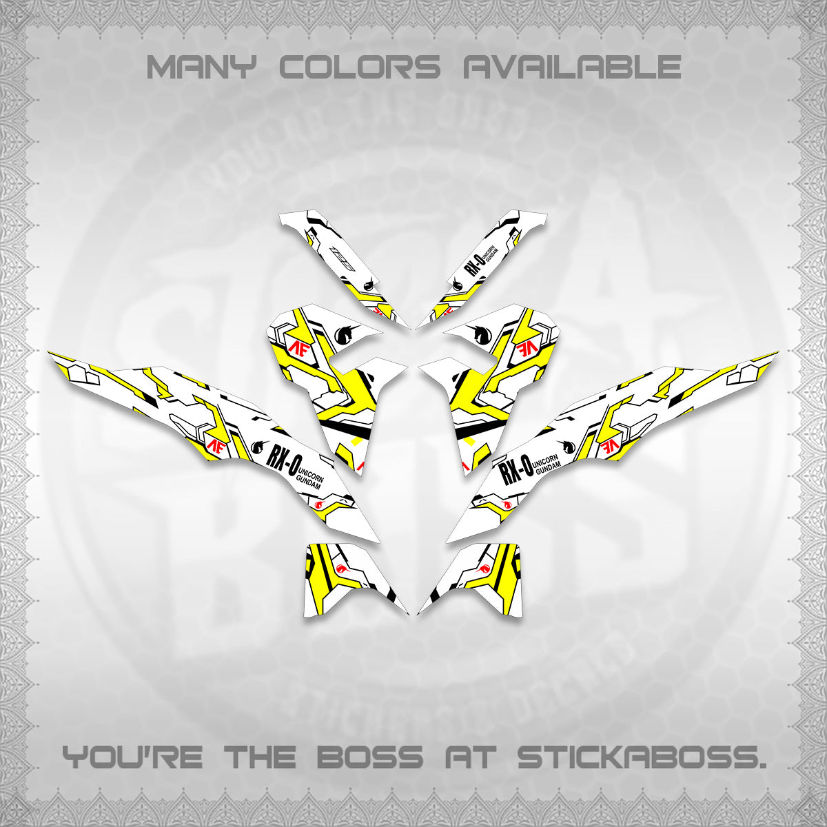 CLICK V3 VARIO FOR WHITE DECALS (UNICORN GUNDAM DESIGN) STICKER DECALS By STICKABOSS