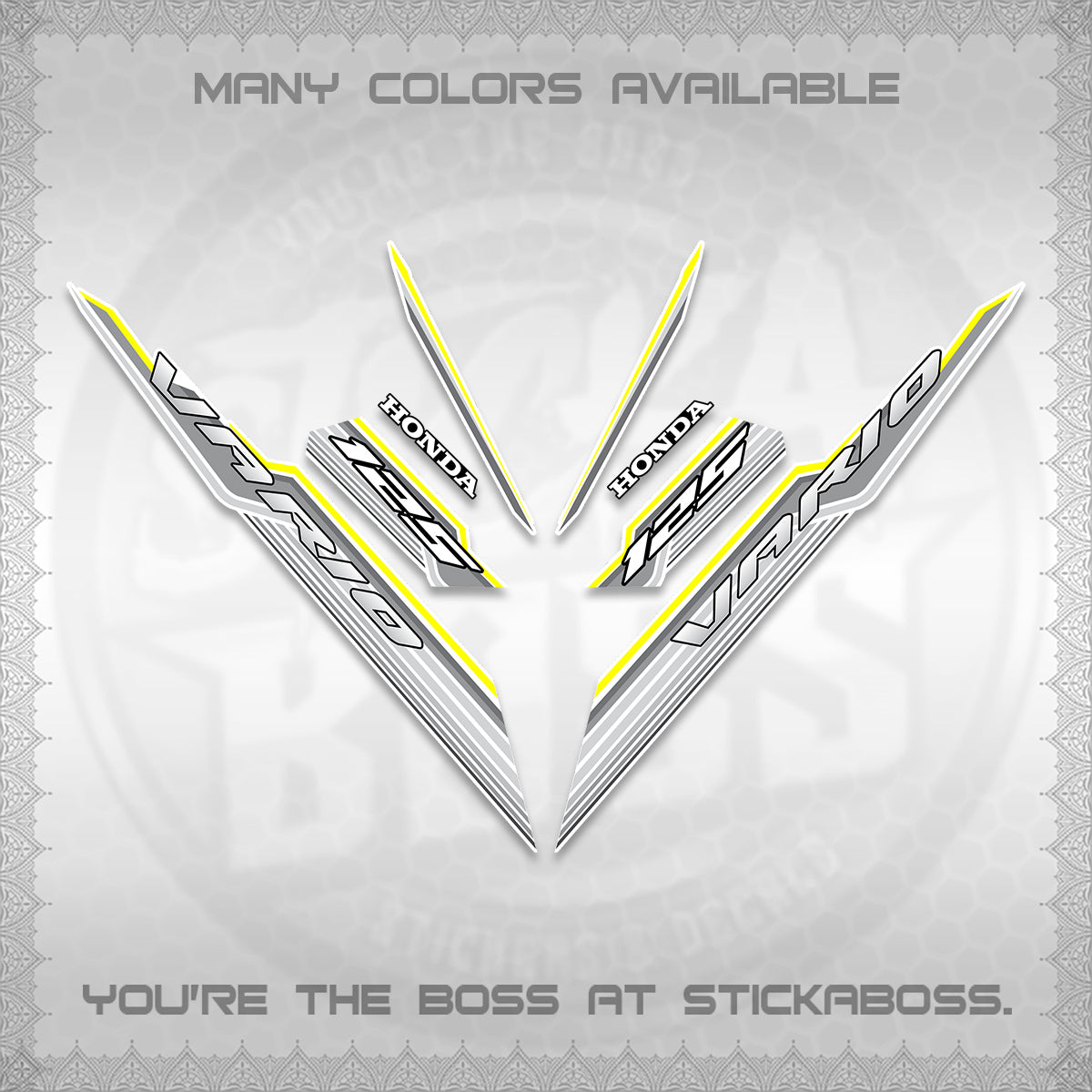 CLICK 125 V3 INDO FOR WHITE DECALS (2024 SV 07-A2 STYLE) STICKER KITS By STICKABOSS