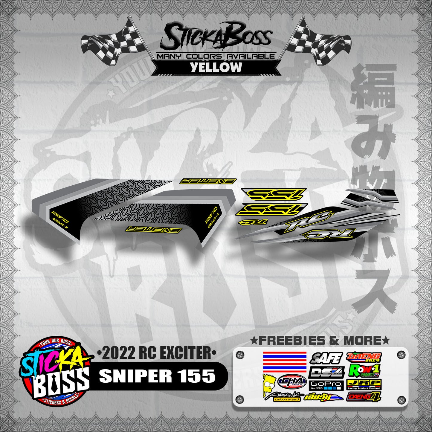 SNIPER 155 DECALS ( 2022 RC EXCITER )【WITH FREEBIES】