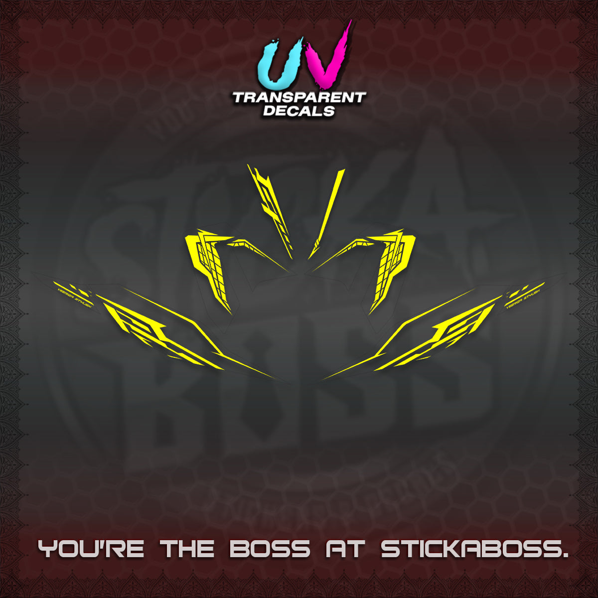 CLICK 125 V4 UV TRANSPARENT DECALS (2026 VEERIZA STYLISH DESIGN) STICKER DECALS By STICKABOSS