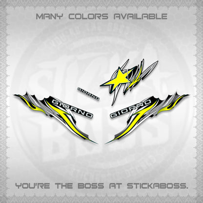 GIORNO 125 DECALS (2026 NEW TRIBAL FIRE NTN) STICKER DECALS BY STICKABOSS