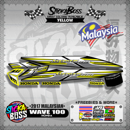 WAVE 100 ( 2017 MALAYSIAN STOCK DECALS )【WITH FREEBIES】