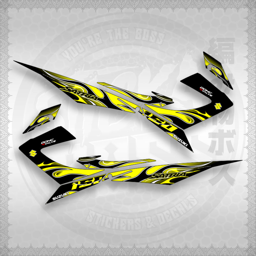 RAIDER 150 REBORN CARB MALAY CONCEPT ( SATRIA 0001 FIRE V3 ) STICKER DECALS By STICKABOSS
