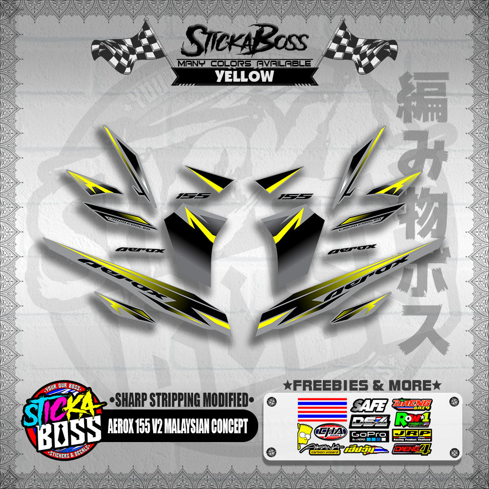 AEROX 155 V2 MALAYSIAN CONCEPT DECALS ( SHARP STRIPPING MODIFIED )【WITH FREEBIES】