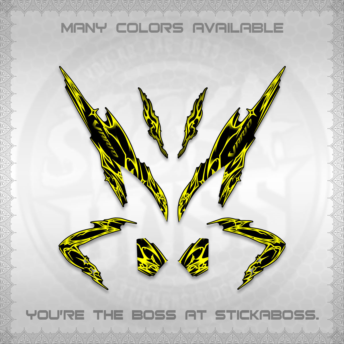 CLICK 125 V2 VARIO DECALS (2026 TRIBAL LIGHTNING DESIGN) STICKER KITS BY STICKABOSS