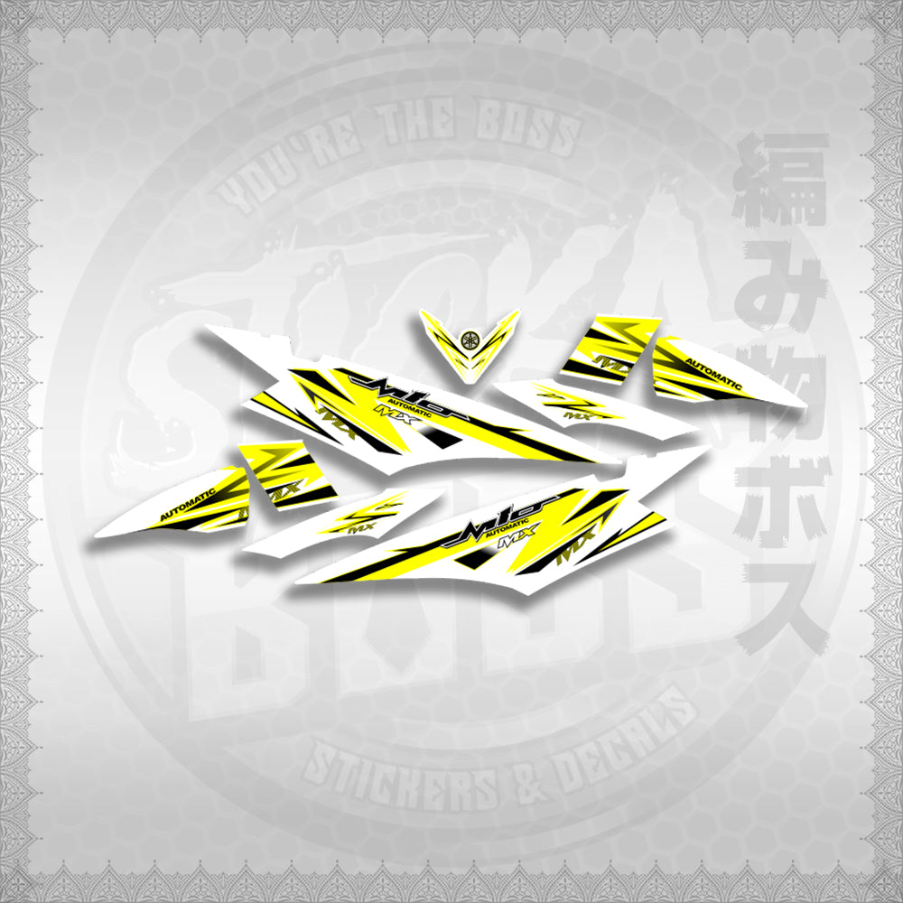 MIO SOUL I STRIPING CARBURETOR FOR WHITE STICKER DECALS By STICKABOSS (SOFIE LAMINATED WATERPROOF)