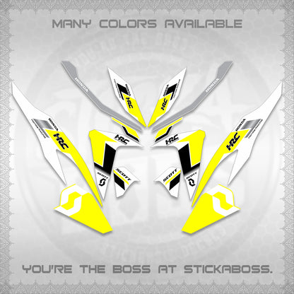 CLICK V2 FOR WHITE DECALS (SCOTTxHRC DESIGN) STICKER KITS By STICKABOSS
