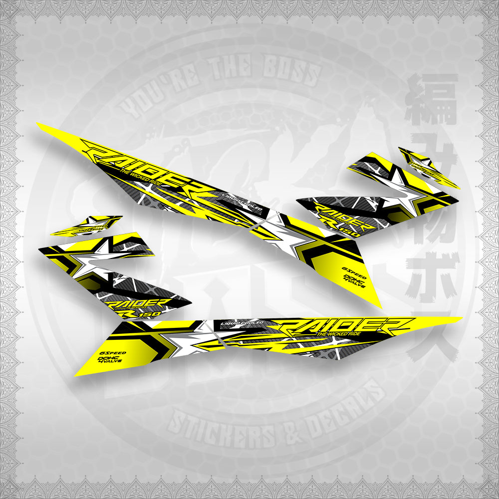 STICKER DECALS for RAIDER 150 FI (RFISATHMATH04) By STICKABOSS (SOFIE LAMINATED WATERPROOF)