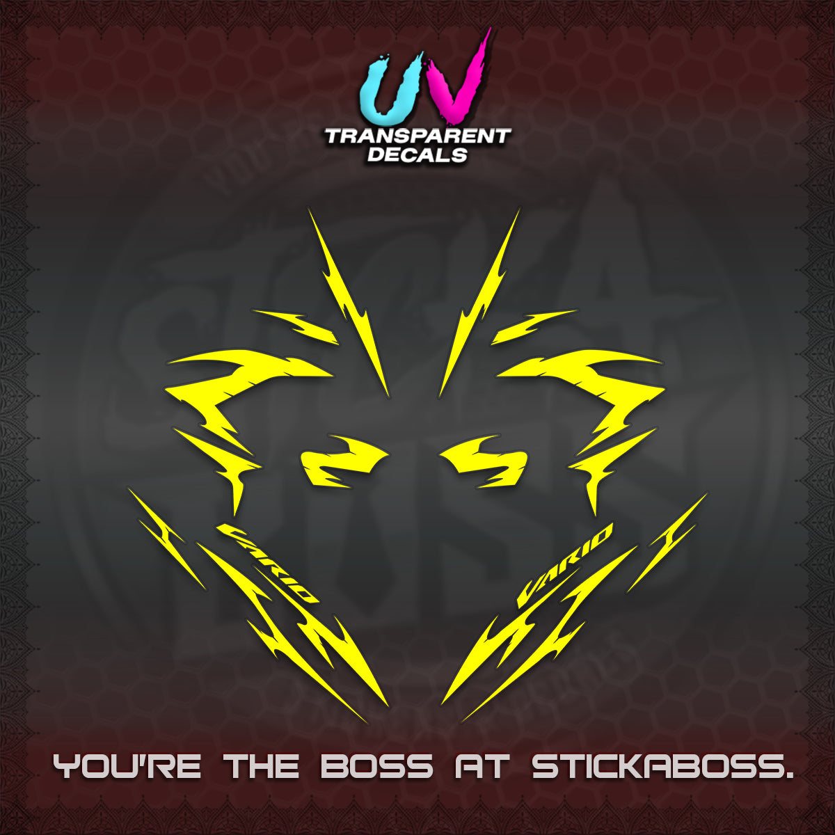 CLICK V3 UV TRANSPARENT DECALS (2026 VARIO NEW STRIPES) STICKER KITS BY STICKABOSS