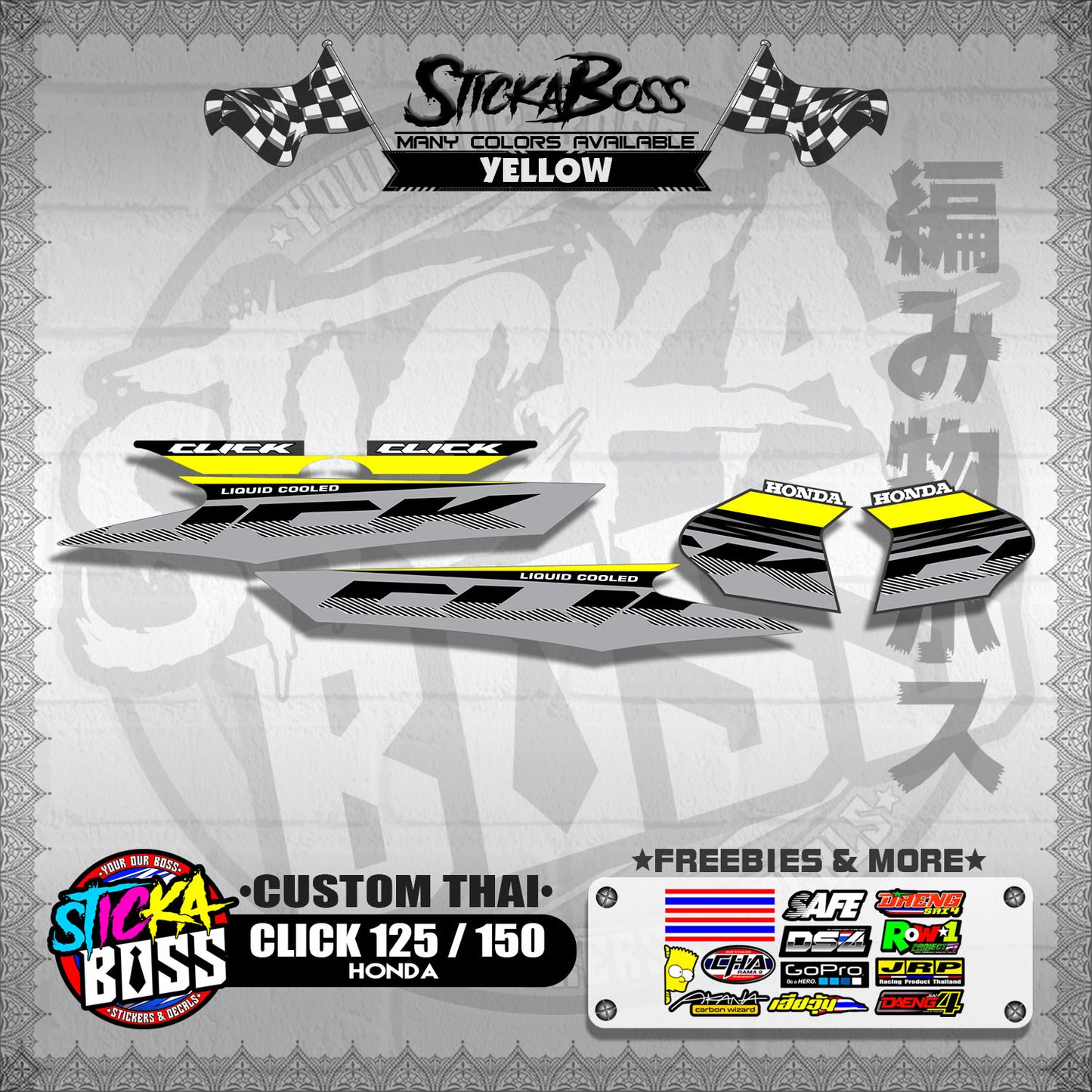 CLICK 125 / 150 DECALS ( CUSTOM THAI )【WITH FREEBIES】