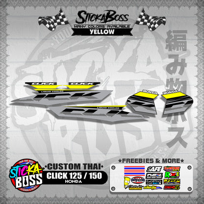 CLICK 125 / 150 DECALS ( CUSTOM THAI )【WITH FREEBIES】
